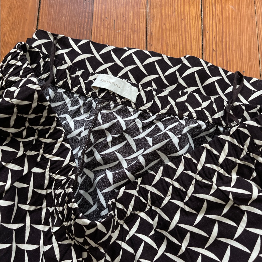 Faithfull the Brand Dalene Pant in Espresso Geo Print Wide Leg Relaxed Chocolate - Picture 8 of 9